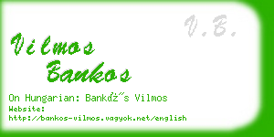 vilmos bankos business card
